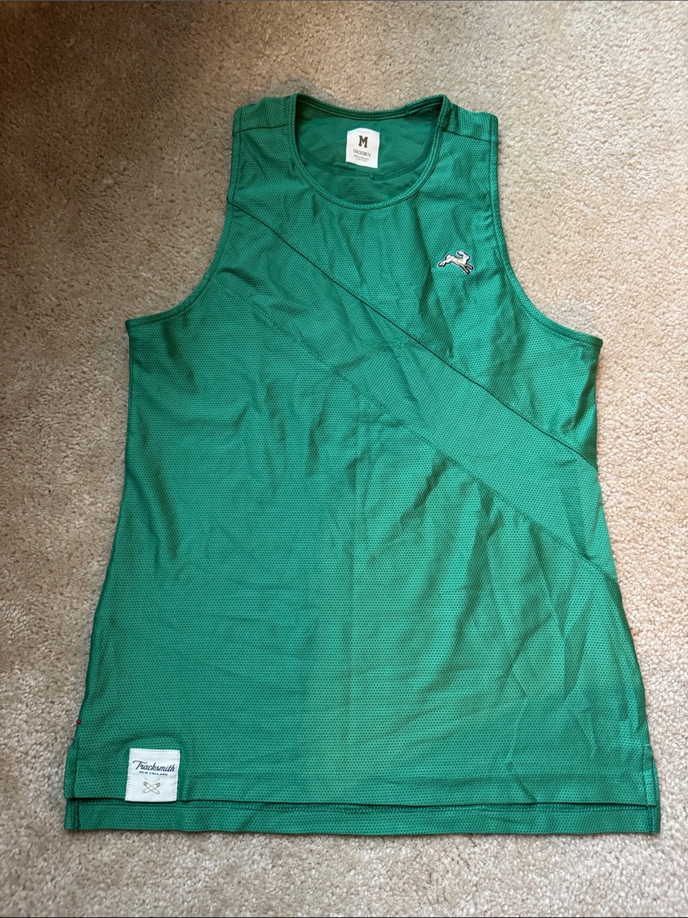 Tracksmith Green Van Cortlandt Singlet